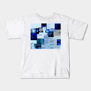 blue aesthetic collage Kids T-Shirt